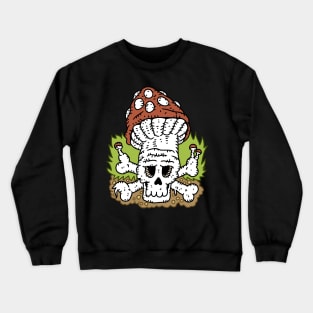 poison mushroom skull. Crewneck Sweatshirt